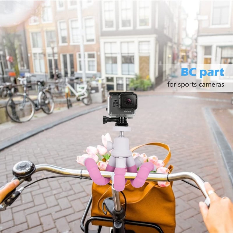 Ubeesize Portable Tripod Stand with Wireless Remote & Clip, Flexible Phone Holder for Video Recording (Pink) - Image 4